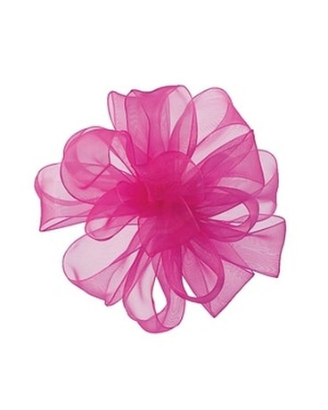 w/ Hot Pink Ribbon size, inches height and inches wide.