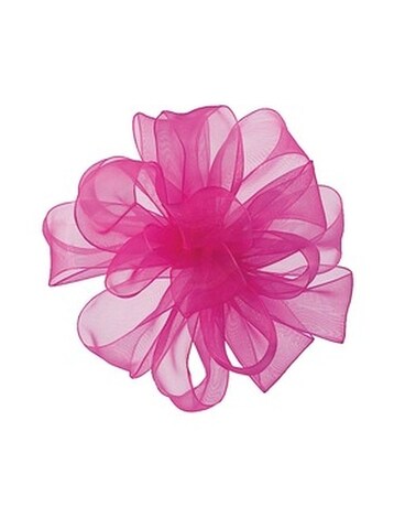 w/ Hot Pink Ribbon size, inches height and inches wide.