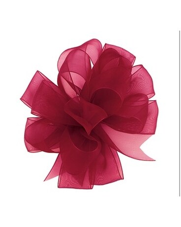 w/ Burgundy Ribbon size, inches height and inches wide.