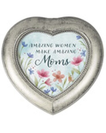 Amazing Mom Keepsake Music Box size, inches height and inches wide.