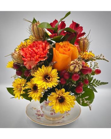 Autumn Tea size, inches height and inches wide.
