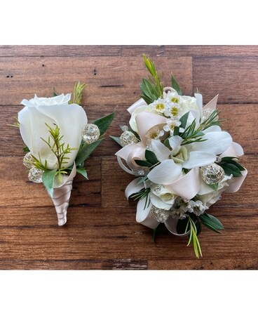 Corsage size, inches height and inches wide.