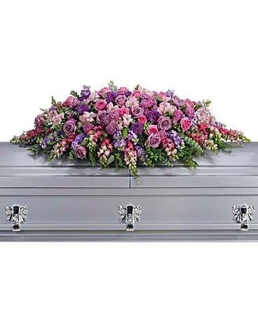 3/4 Casket Spray (Shown) size, 22 inches height and 51 inches wide.