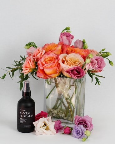 Flowers + Room Spray size, inches height and inches wide.