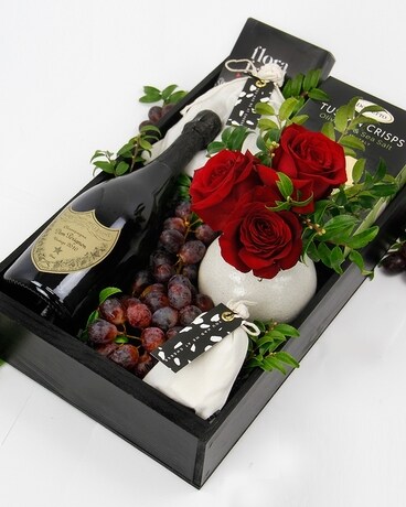 With Barons de Rothschild Brut Champagne size, inches height and inches wide.