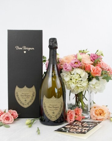 With Barons de Rothschild Brut Champagne size, inches height and inches wide.