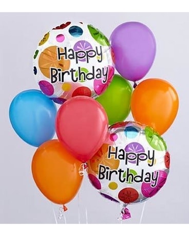 Balloon Bouquet/ 1-Mylar & 3 Latex size, inches height and inches wide.