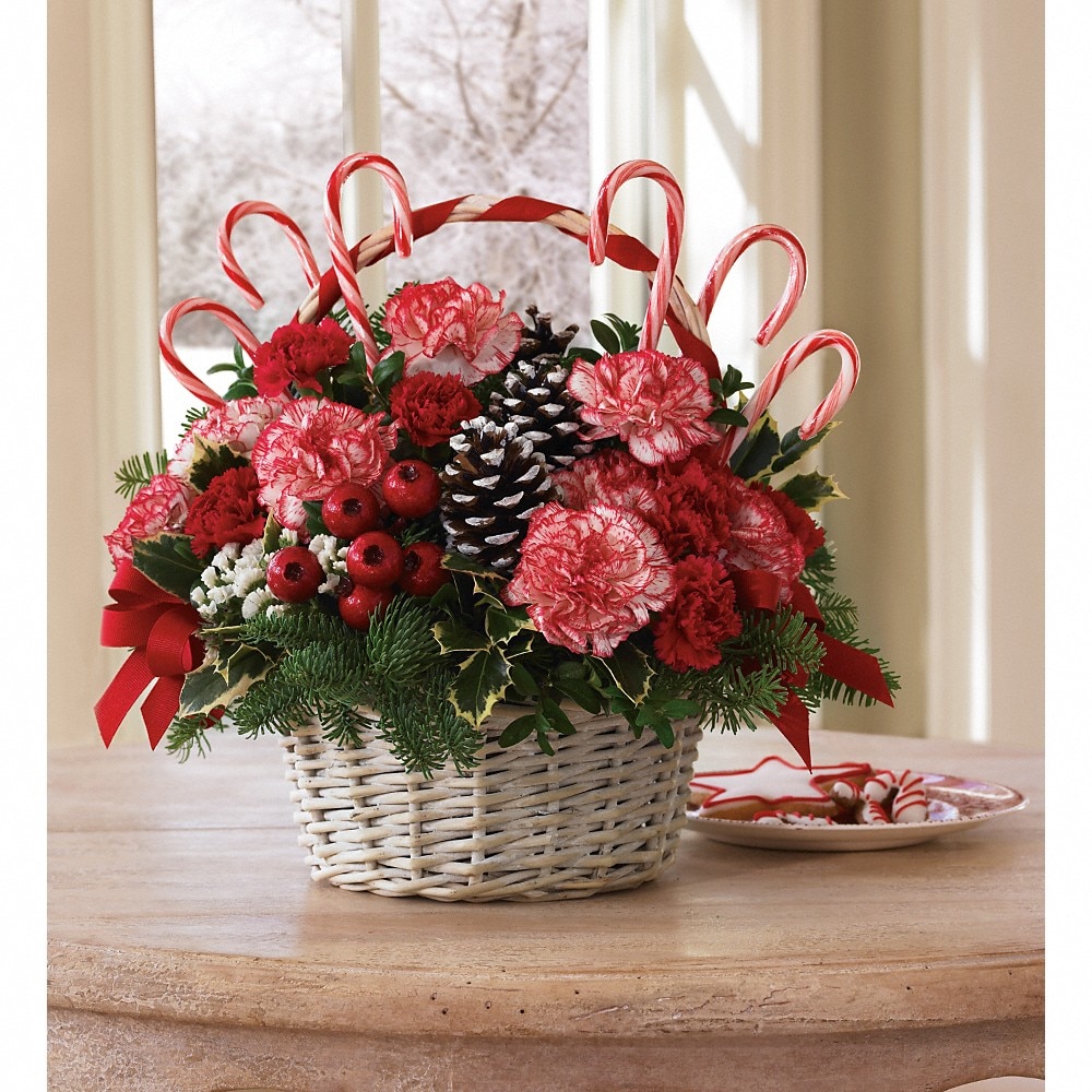 Christmas basket floral outlet arrangements