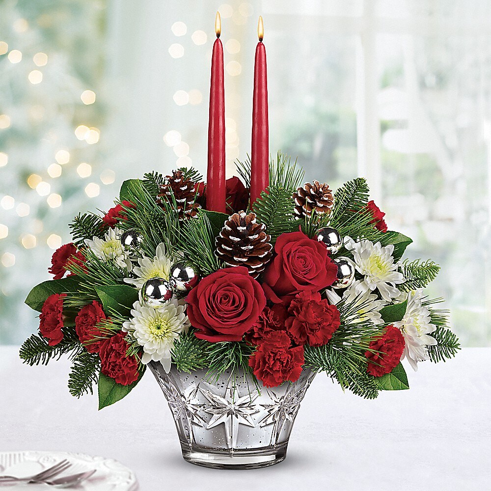 さらです【SALE】フラワーアレンジChristmasトレジャーBOX2点 Teleflora's Sparkling Star Centerpiece in New Hope PA - The
