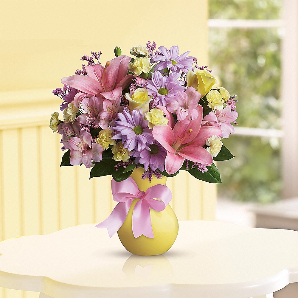 【one flower】 Vibrant Floral Medley™ with Happy Birthday LED Pick | 1800Flowers.com