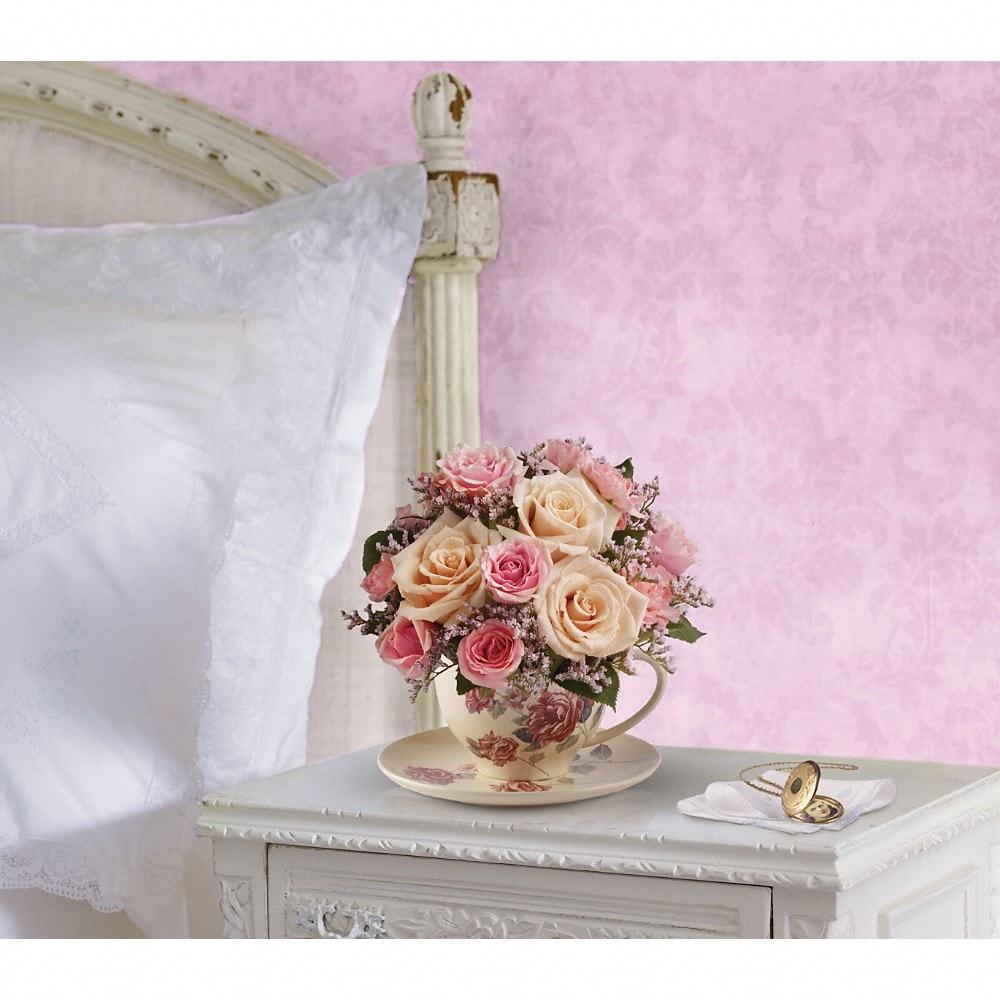 flower botanical ヴィンテージトルコラグ　ボタニカル88×210 Teleflora's Victorian Teacup Bouquet - by Patti's Petals