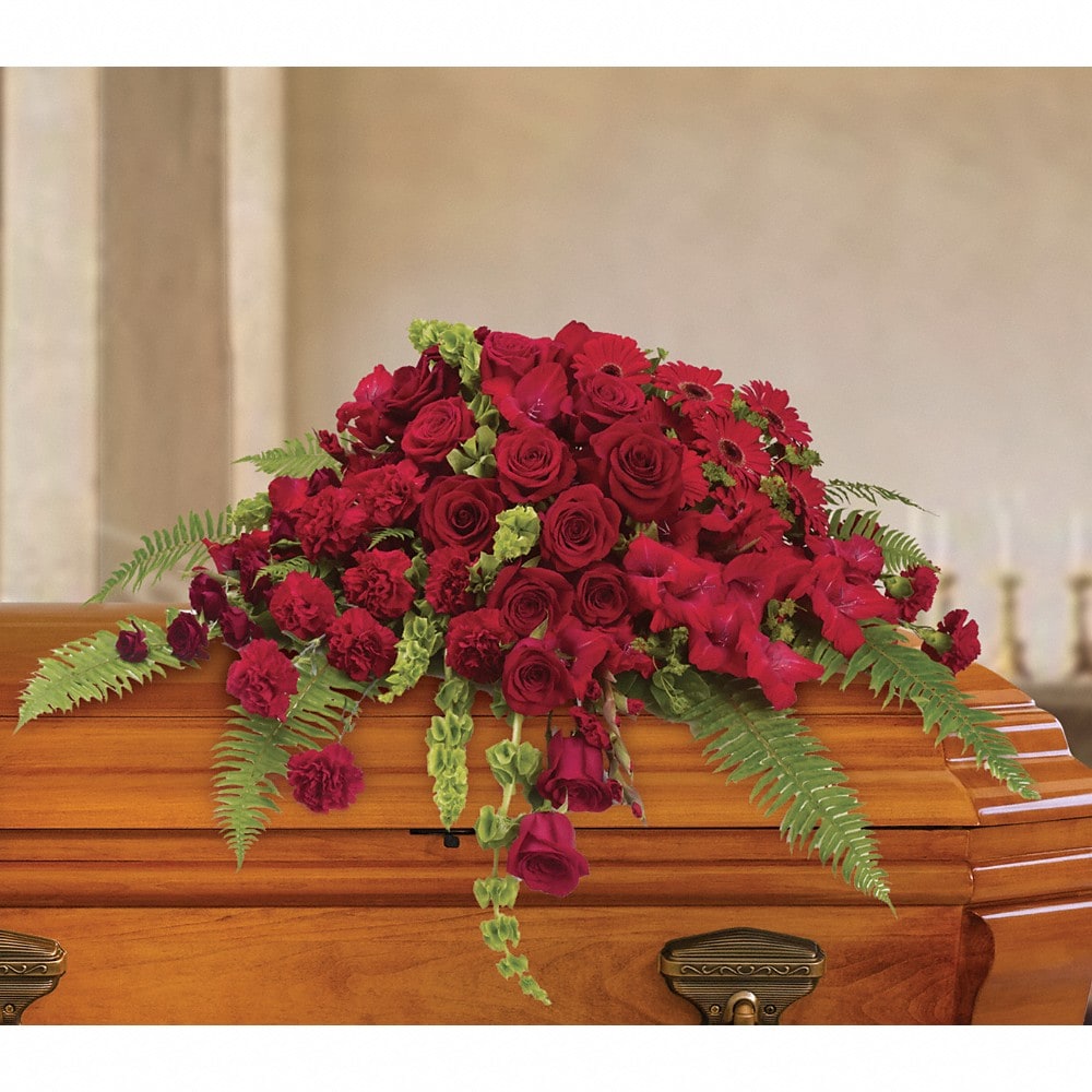 Red Rose Sanctuary Casket Spray in Fort Walton Beach FL - Friendly