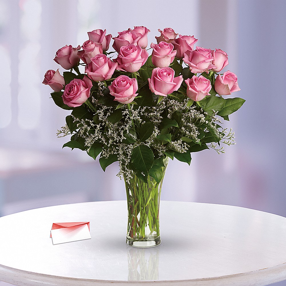 Make Me Blush - Dozen Long Stemmed Pink Roses in Portsmouth OH