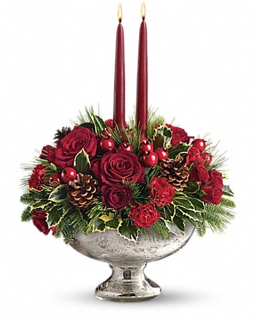 Teleflora's Mercury Glass Bowl Bouquet Bouquet