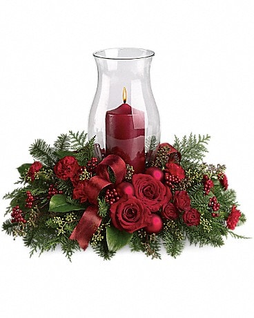 Holiday Glow Centerpiece T115-3A Flower Arrangement