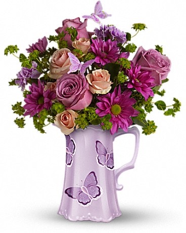 Teleflora's Butterfly Pitcher Bouquet Bouquet