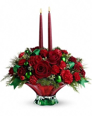 Teleflora's Joyful Christmas Centerpiece in Anchorage AK - Flowers By June