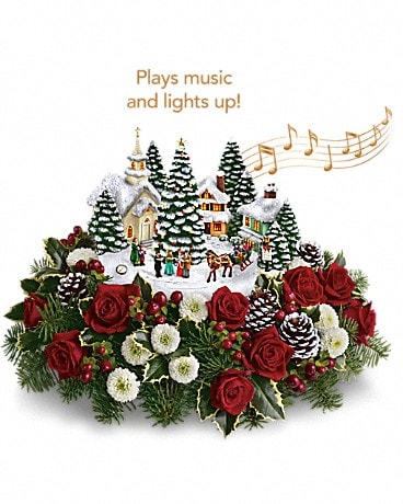 Thomas Kinkade's Christmas Carolers by Teleflora Flower Arrangement