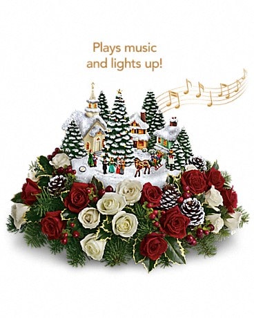 Thomas Kinkade's Old Fashioned Christmas Flower Arrangement