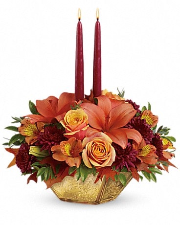 Teleflora's Harvest Gold Centerpiece Flower Arrangement