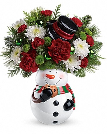 Teleflora's Snowman Cookie Jar Bouquet in Canal Fulton OH - Coach House  Floral, Inc.