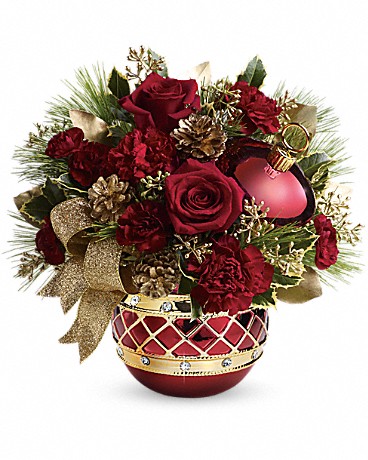 Teleflora's Jeweled Ornament Bouquet - by Ye Olde Yardley Florist