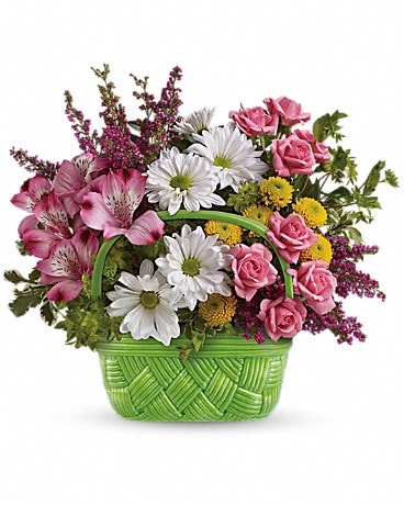 Teleflora's Basket Of Beauty Bouquet Flower Arrangement