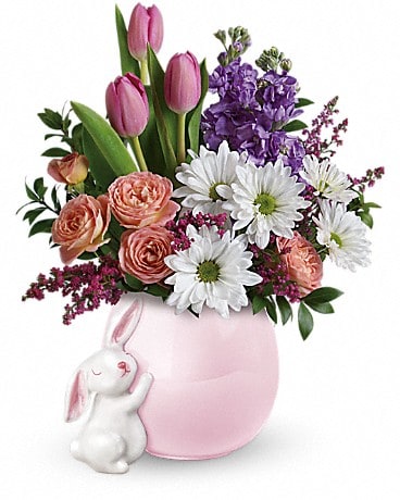 Teleflora's Send a Hug® Bunny Love Bouquet Flower Arrangement