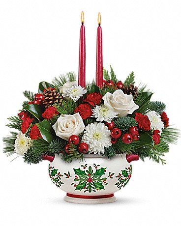 Teleflora's Holly Days Centerpiece Bouquet