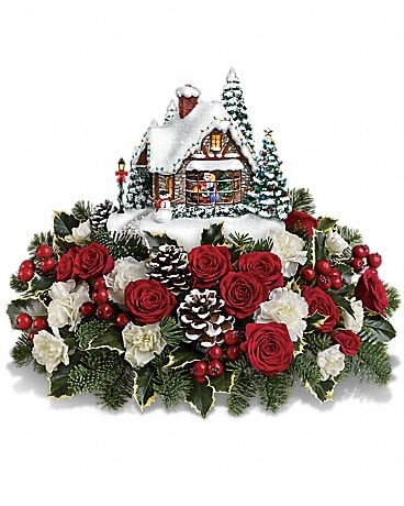 Thomas Kinkade S A Kiss For Santa By Teleflora By Haentze Floral Co