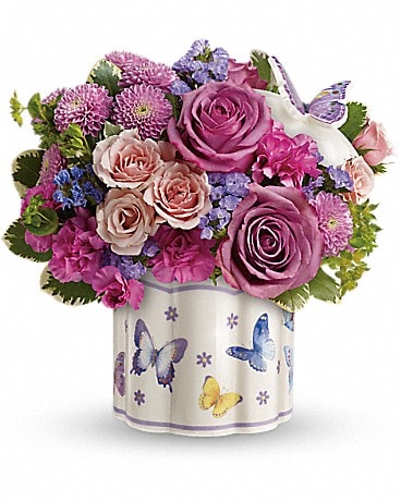 Butterflies All Around Bouquet FHF-M6841 Fresh Flower Arrangement