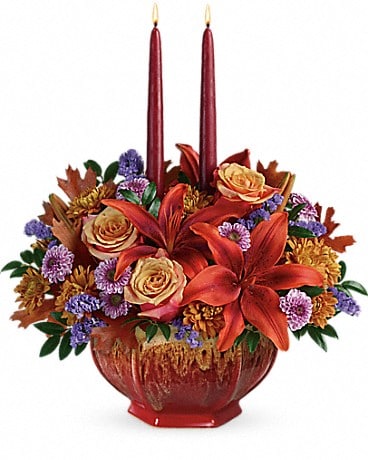 Teleflora's Autumn Ablaze Centerpiece Flower Arrangement