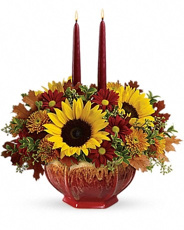 Teleflora's Thanksgiving Garden Centerpiece Flower Arrangement