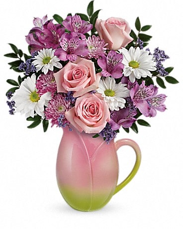 Teleflora's Spring Tulip Pitcher Bouquet