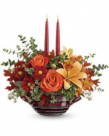 Teleflora's Autumn Gathering Centerpiece Flower Arrangement