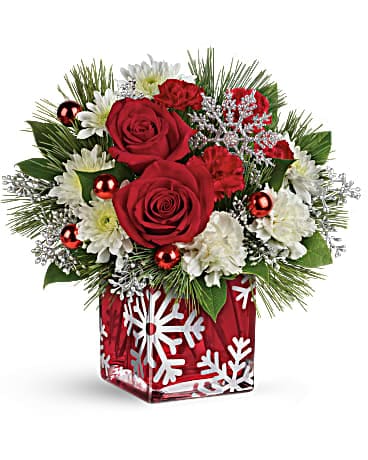 Silver Noel Bouquet T406-1 Winter Floral Arrangement in Elkton, MD