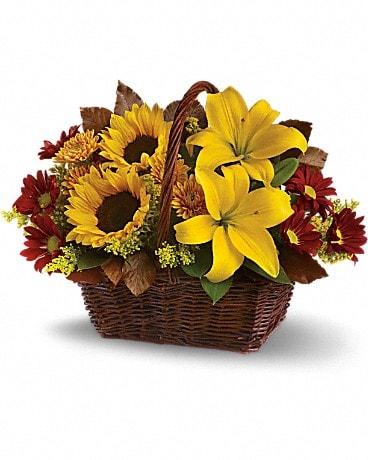 Golden Days Basket Basket Arrangement