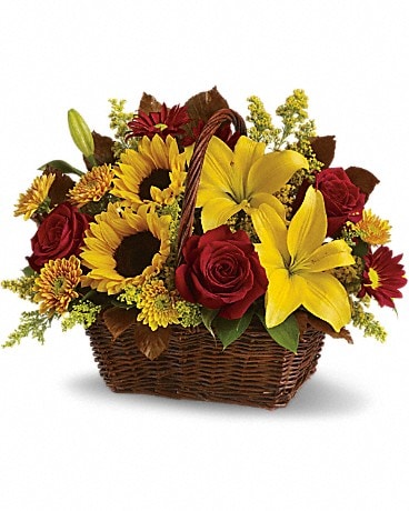 Golden Days Basket Basket Arrangement