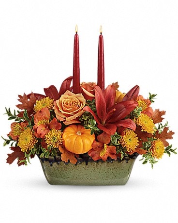 Teleflora's Country Oven Centerpiece Flower Arrangement