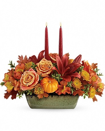 Teleflora's Country Oven Centerpiece Flower Arrangement