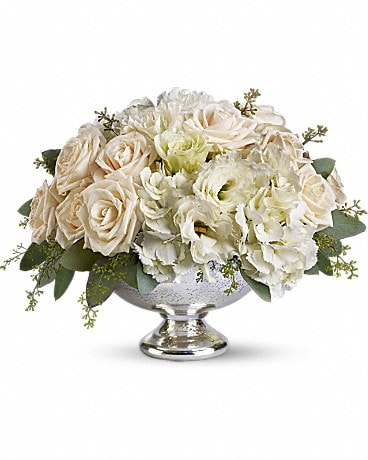 White Daisy and Rose Flower Centerpiece