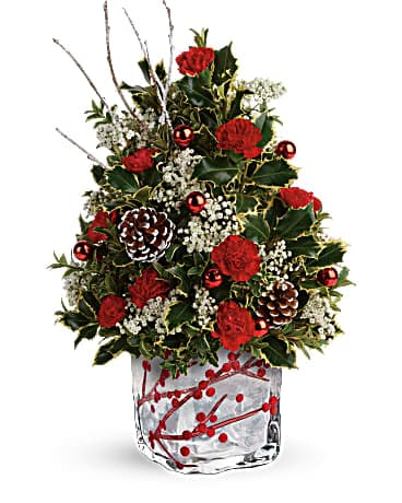 Teleflora's Festive Berries And Holly Tree Bouquet