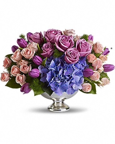 Teleflora's Purple Elegance Centerpiece Flower Arrangement