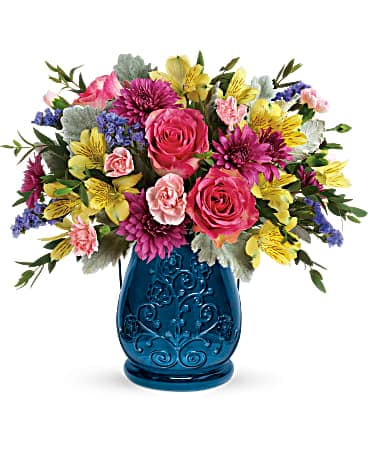 Teleflora's Burst Of Blue Bouquet Bouquet