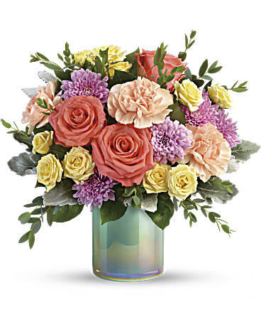 Flowers by Shirley - Pastel Mixed Flowers - Exquisite Pastel Rose Bouquet  N16-4309E