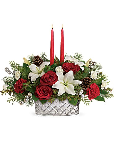 Teleflora's Sparkling Season Centerpiece Bouquet