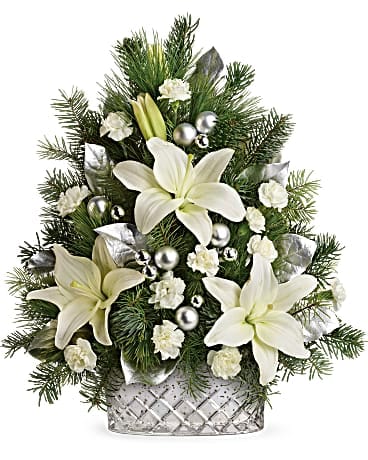 Teleflora's Sparkling Silver Tree Flower Arrangement