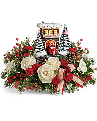 Thomas Kinkade S Hero S Holiday Bouquet In Austintown Oh Crystal Vase Florist