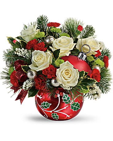 Teleflora's Classic Holly Ornament Bouquet Bouquet