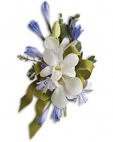 light blue orchid corsage